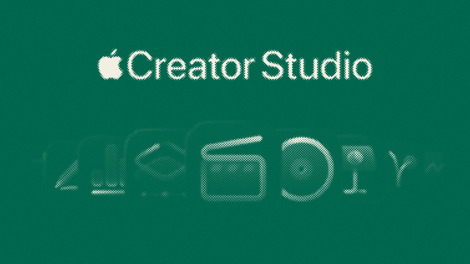 Halftone frame from Apple's Introducing Apple Creator Studio video
